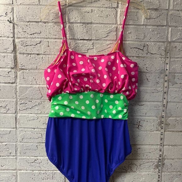 Vintage Polka Dot  Golden Girls One Piece Swimsuit Large - Picture 4 of 7